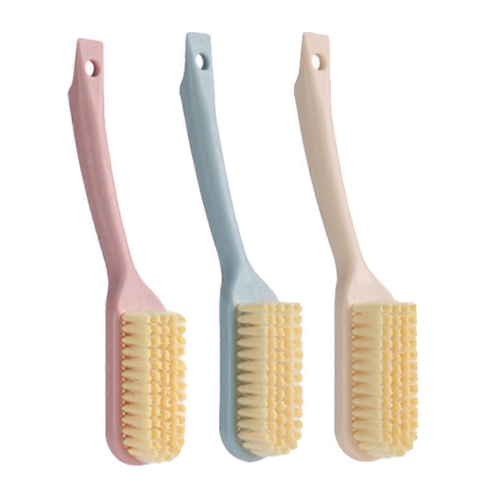3pcs Soft Bristle Shoe Cleaning Brush for Clothes & Floors – Ergonomic Laundry Brush for Stain Removal – Pink, Blue, Khaki
