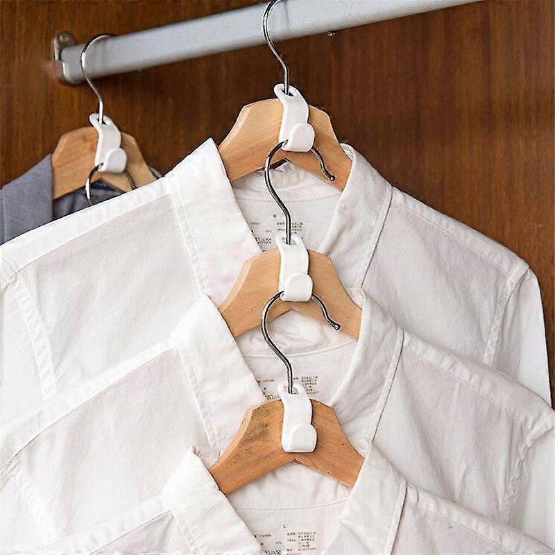10-piece clothes hanger - connecting hook - storage box white