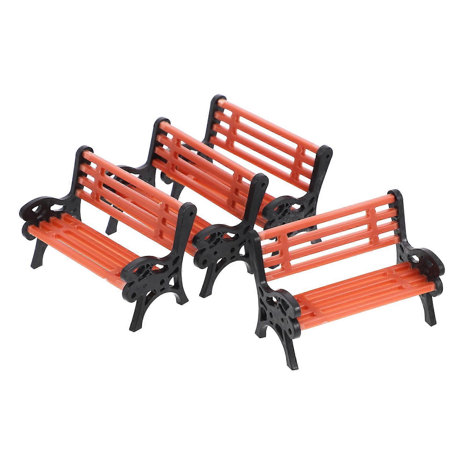 Mini Garden Bench Balcony Display Reusable Plastic Exquisitely Designed 4Pcs