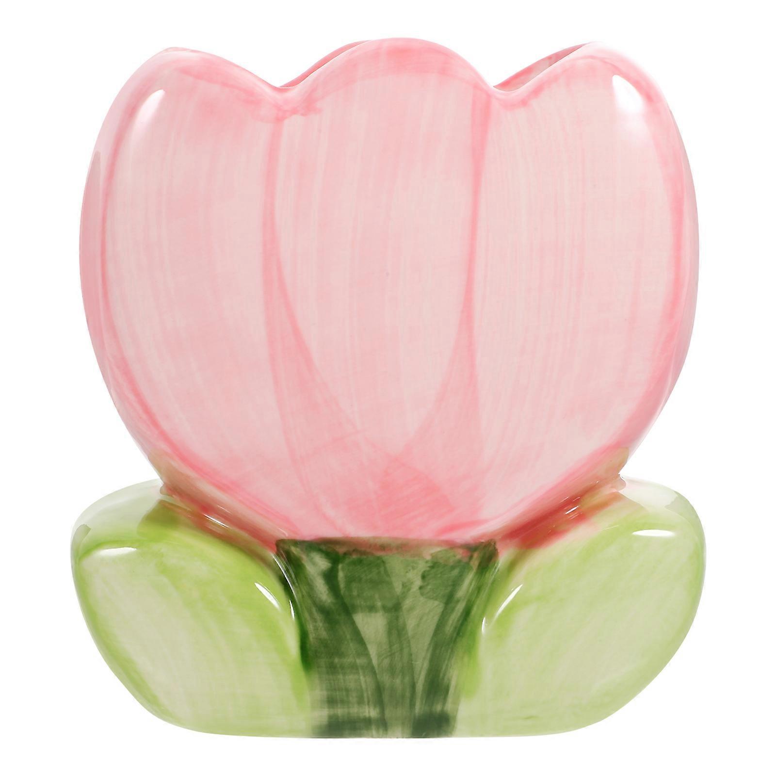 Tulip Pen Holder Decorative Stationery Organizer for Desk, Pencil Holder for Makeup Brushes, Versatile Storage Container for Office and Home