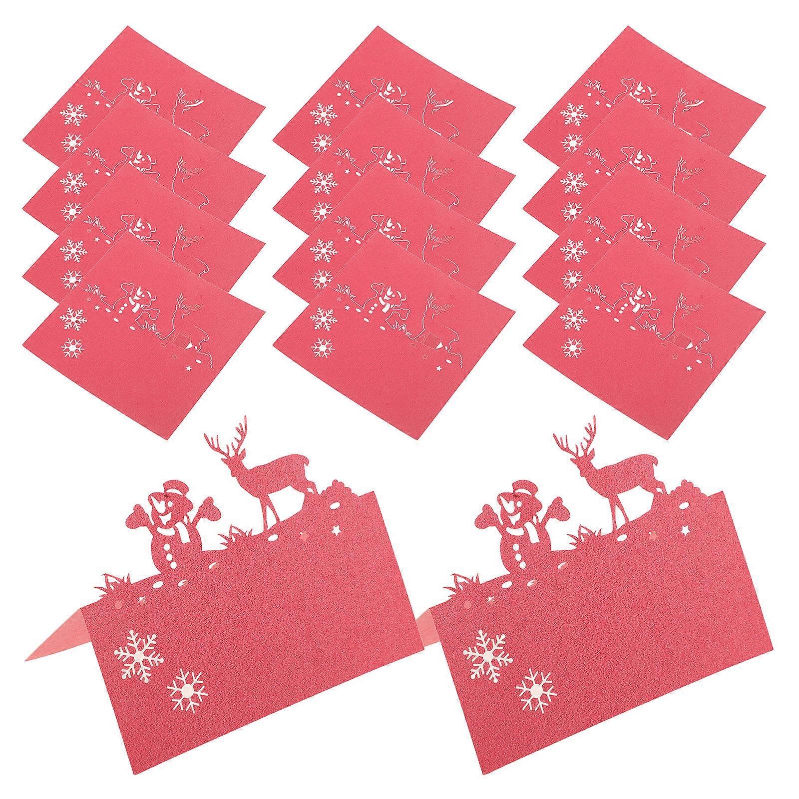 Tent Cards Printable Christmas Party Red Paper Seating Guidance 50Pcs