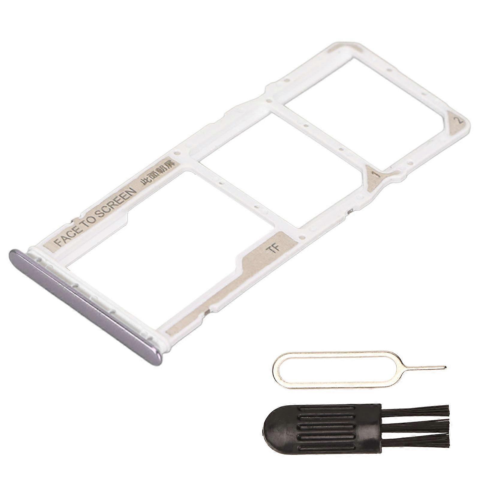 Tiroir double carte SIM en plastique avec support pour carte SIM et broche pour Xiaomi Redmi Note 10 Argent