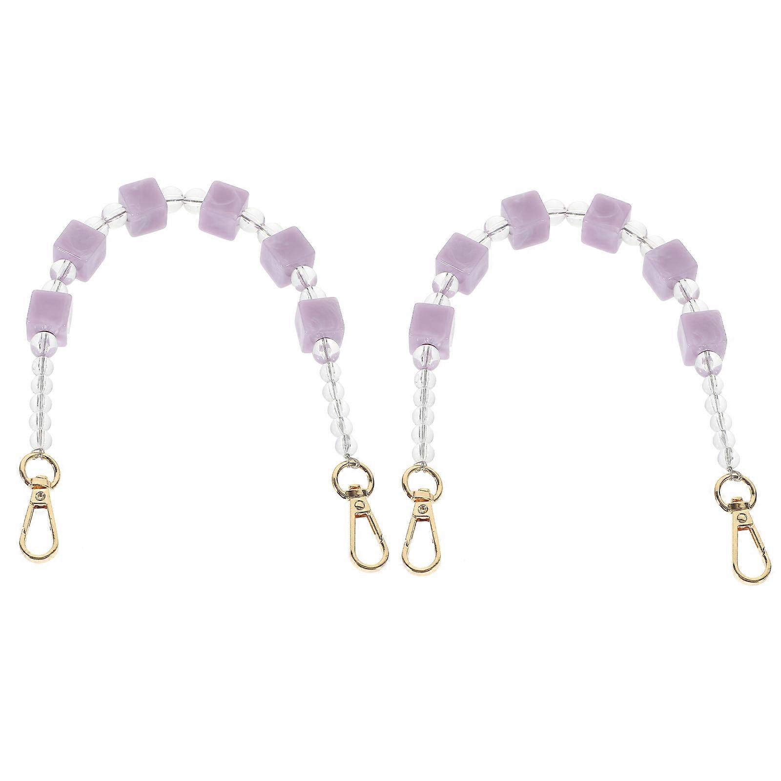 Chain For Purse Replacement Purse Chain Strap Handbag Daily Use Purple 35X1.5cm Crossbody Use 2Set