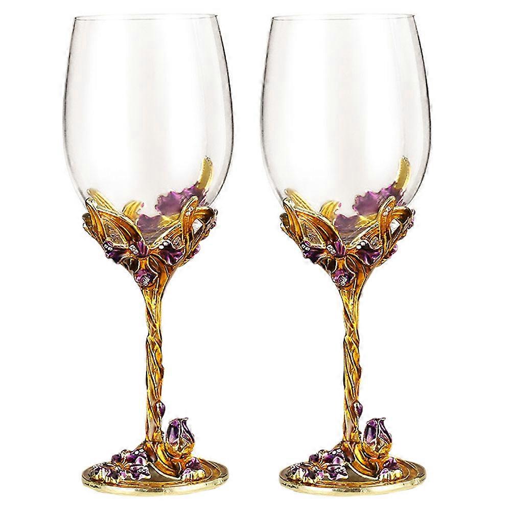 Decorated Wine Cup 2Pcs Elegant Design Suitable For Valentine's Day