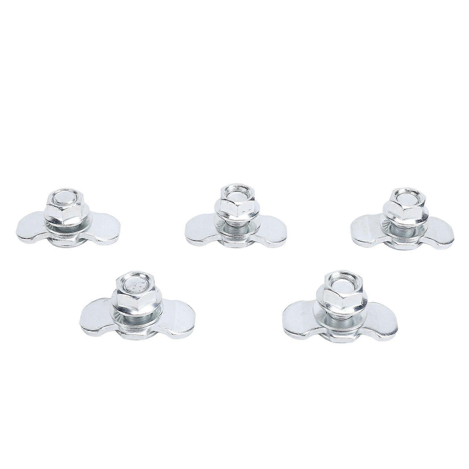 5pcs L Track Double Lug Threaded Stud Nut Fitting M10x20mm for Truck Bed Trailer Cargo Control Pickup RV ATV Silver MK35457