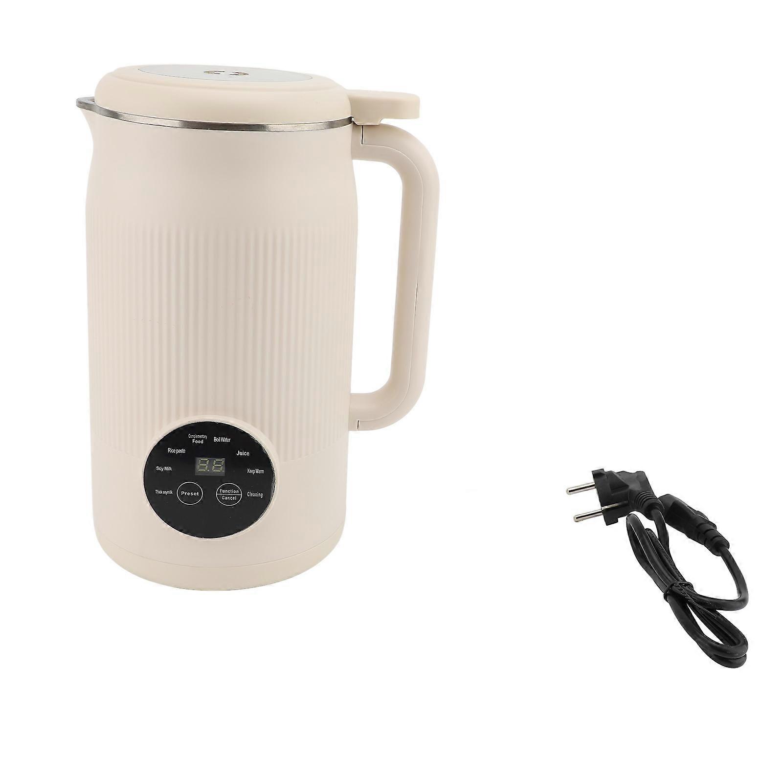 10 Leaf Electric Soymilk Maker Household Grinder for Fruits, Vegetables, Dry and Wet Beans, Cereals, Beige, EU Plug 220V