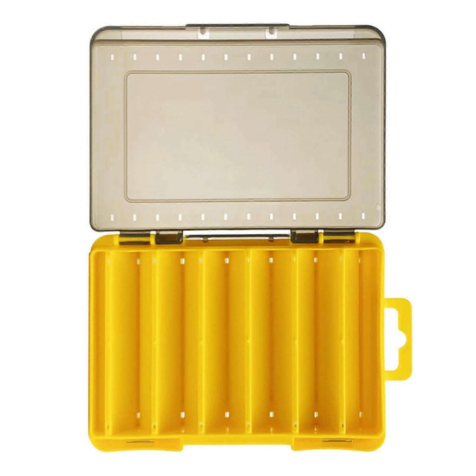 Bait Storage Box Waterproof With Transparent Clamps For Fishing Tackle And Hooks Yellow