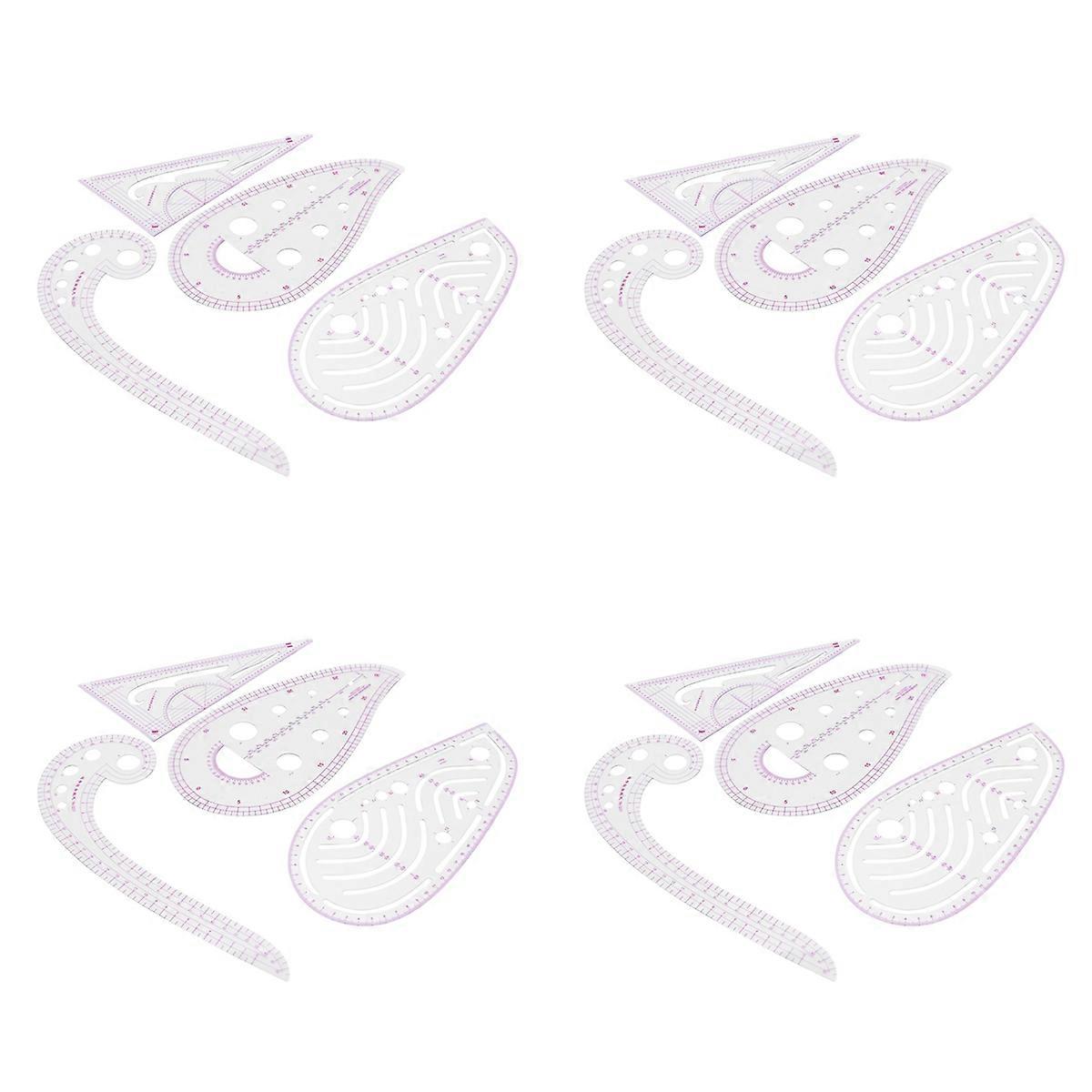 Sewing Ruler Set (4 Pcs) -Metric Ruler Measure Template Tools 4 Style