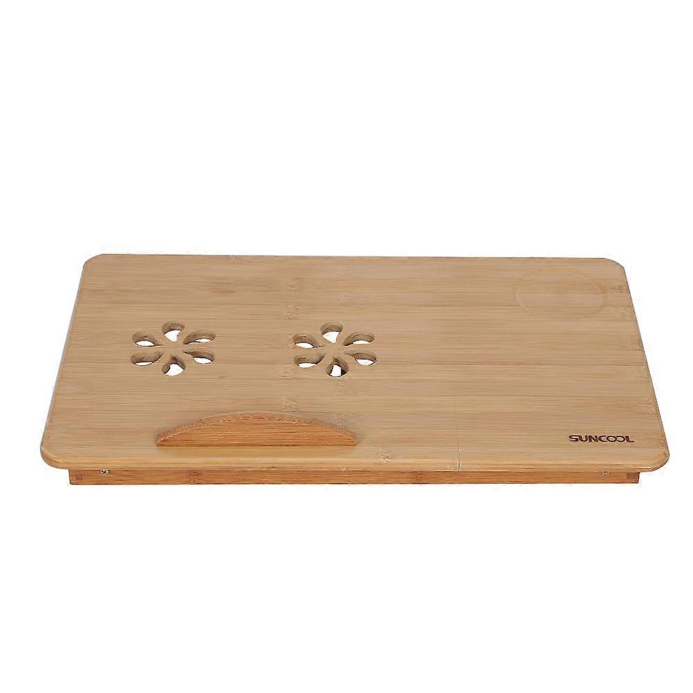 1pc Adjustable Bamboo Dorm Bed Lap Desk Reading Stand Two Flower Bedside Table