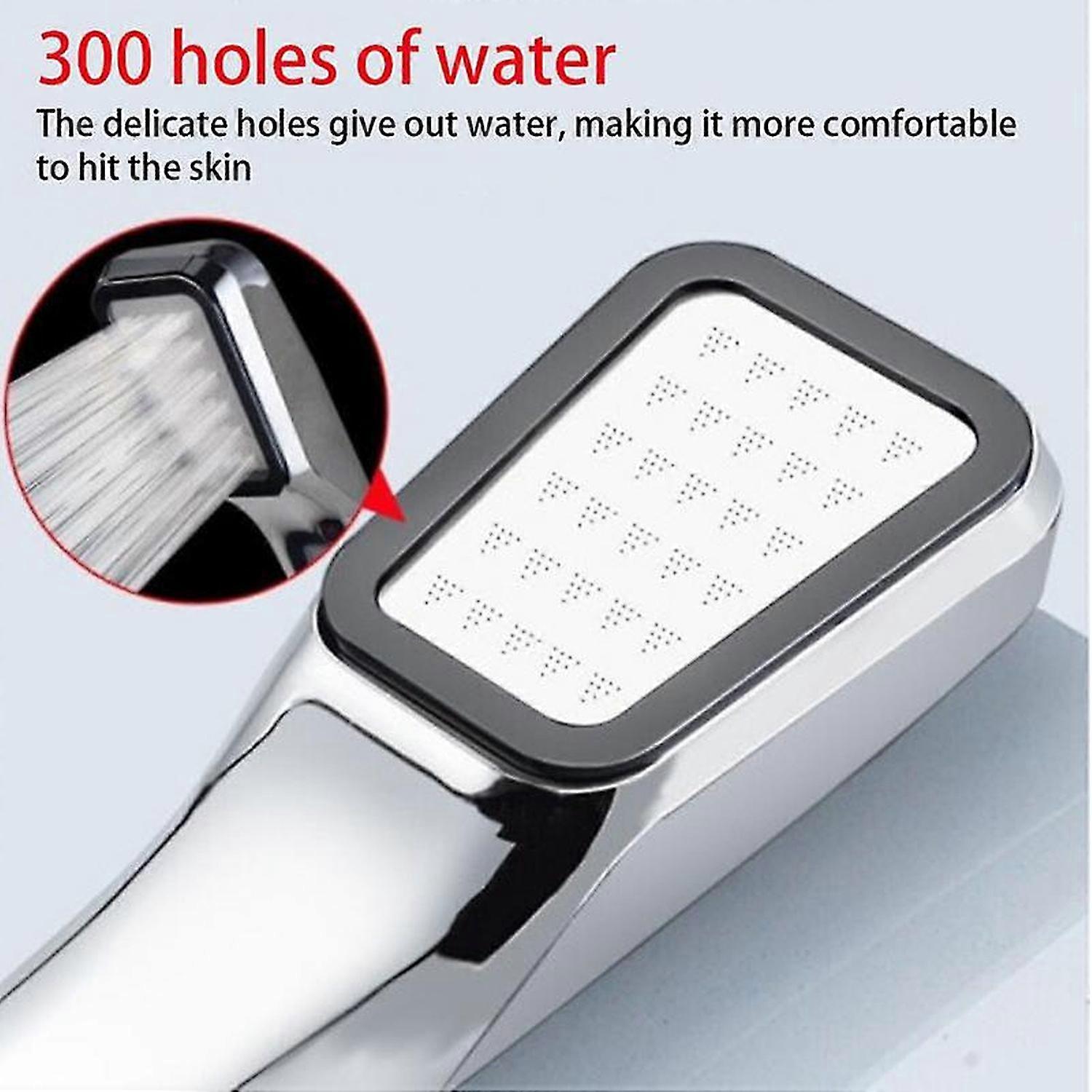 High Quality 300-hole Electroplating Shower Head Handheld Pressurized Water Saving