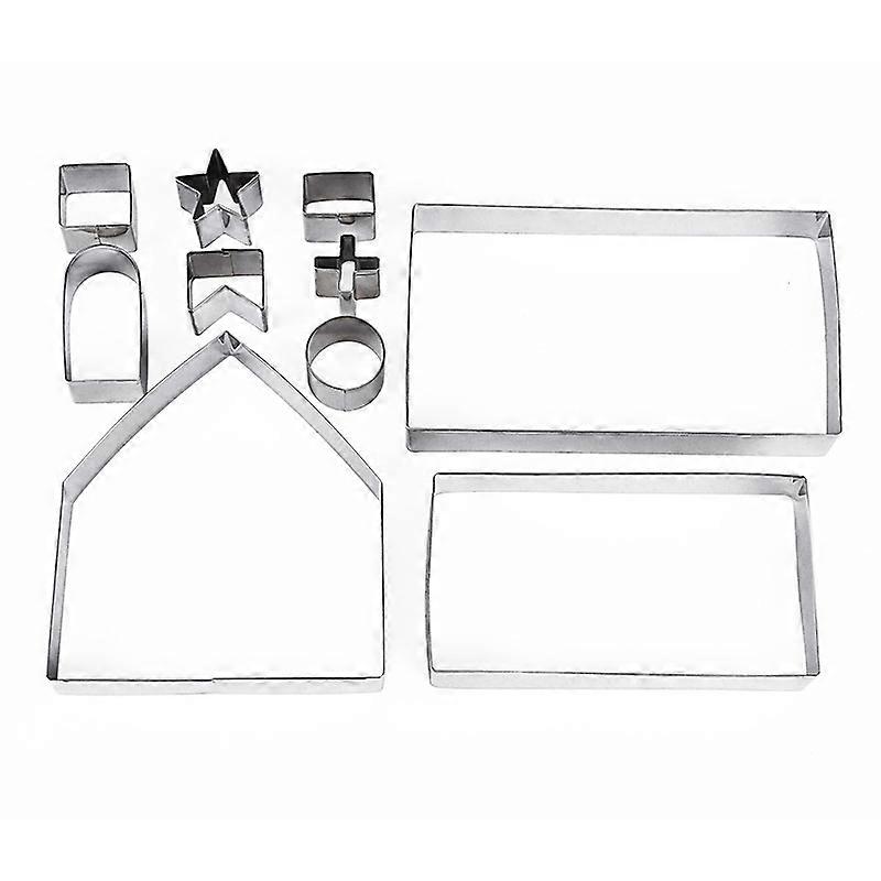 10PC 3D gingerbread house cookie cutting machine cookie mold cake decoration tool