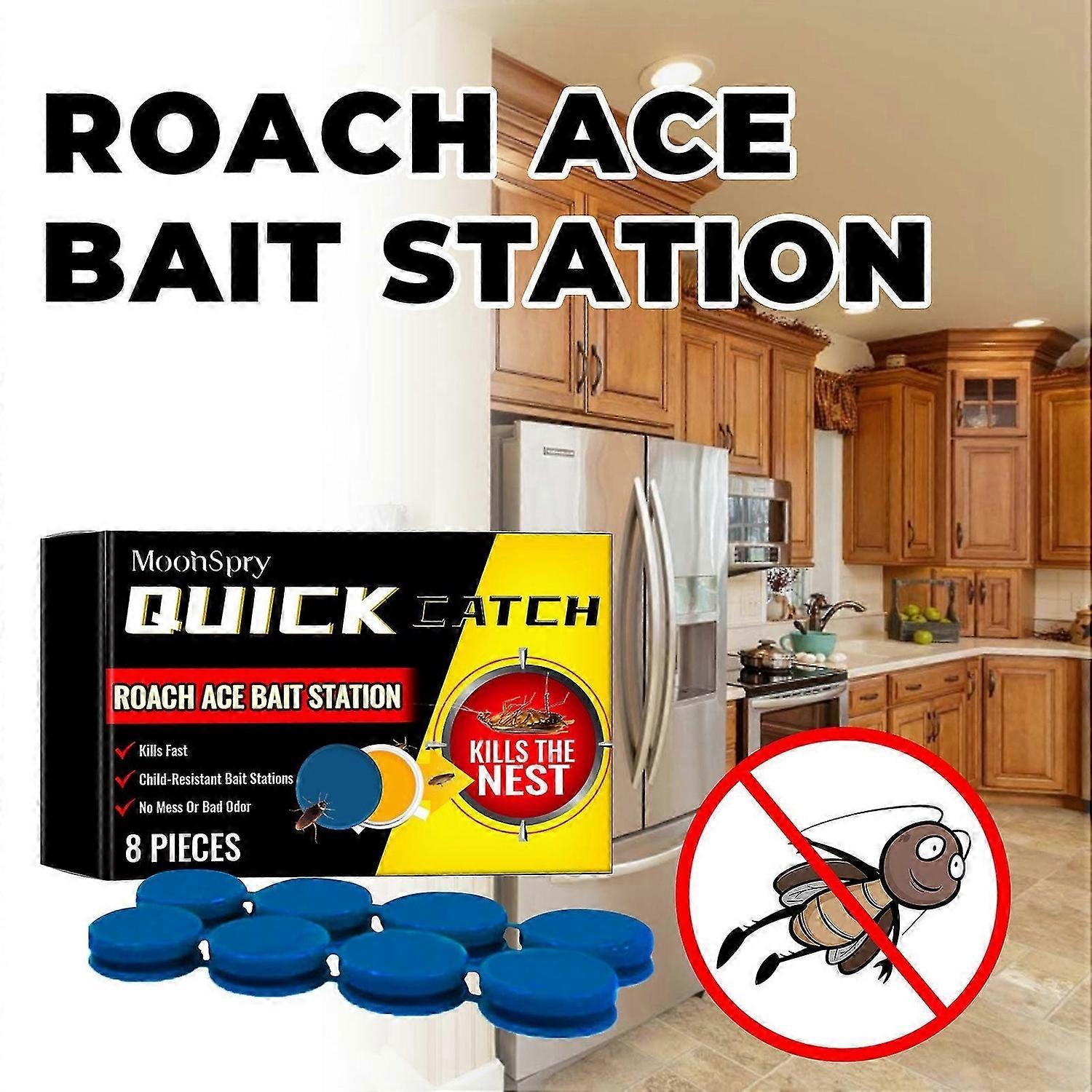 Roach Bait Stations, Natural Cockroach Repellent, Roach Traps Indoor/Outdoor Use, Roach Killer Indoor Infestation for Small & Large Roaches