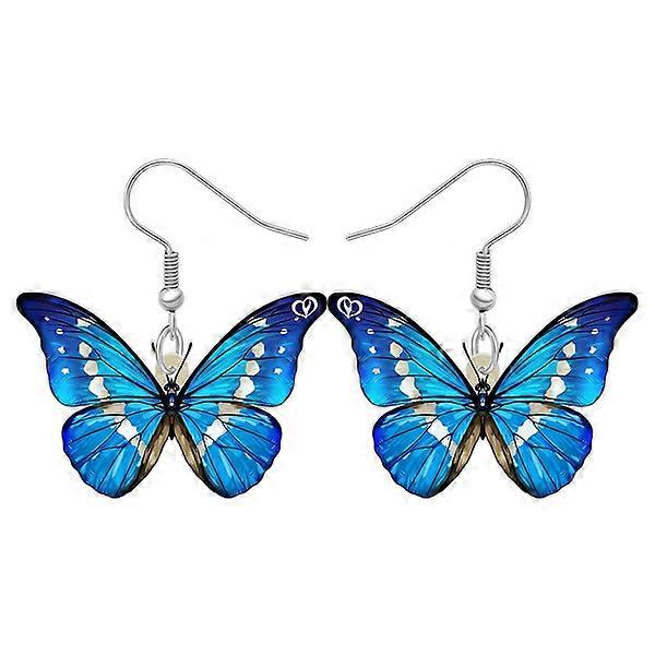 אקריליק כחול מורפו הלנה עגילי פרפר לנשים בנות קסמים מתנות טיפה משתלשלת תכשיטים אביב קיץ אביזרים