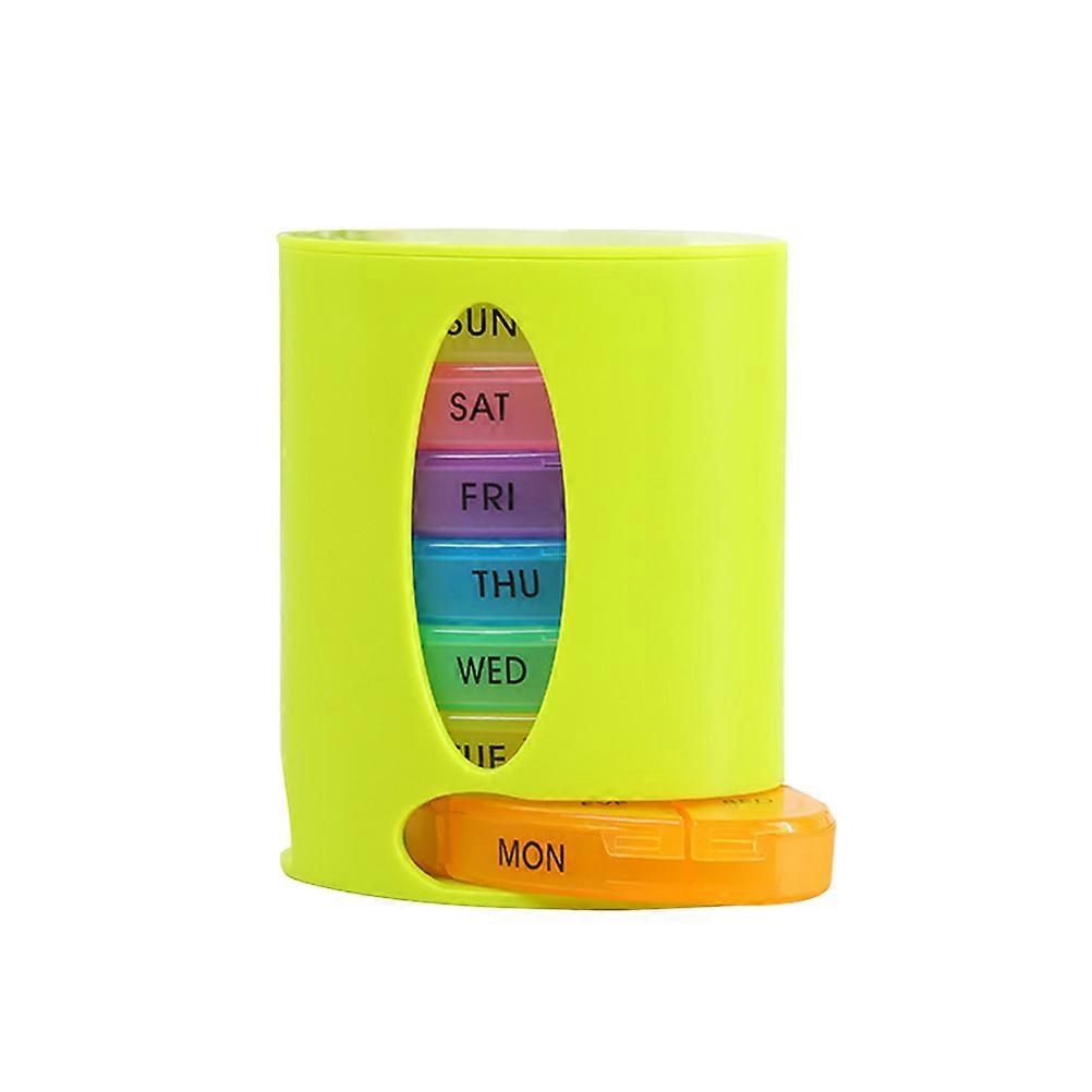 Daily Pill Dispenser Portable Organizer Green 12.00X10.00X6.00CM Medication Storage 1Set