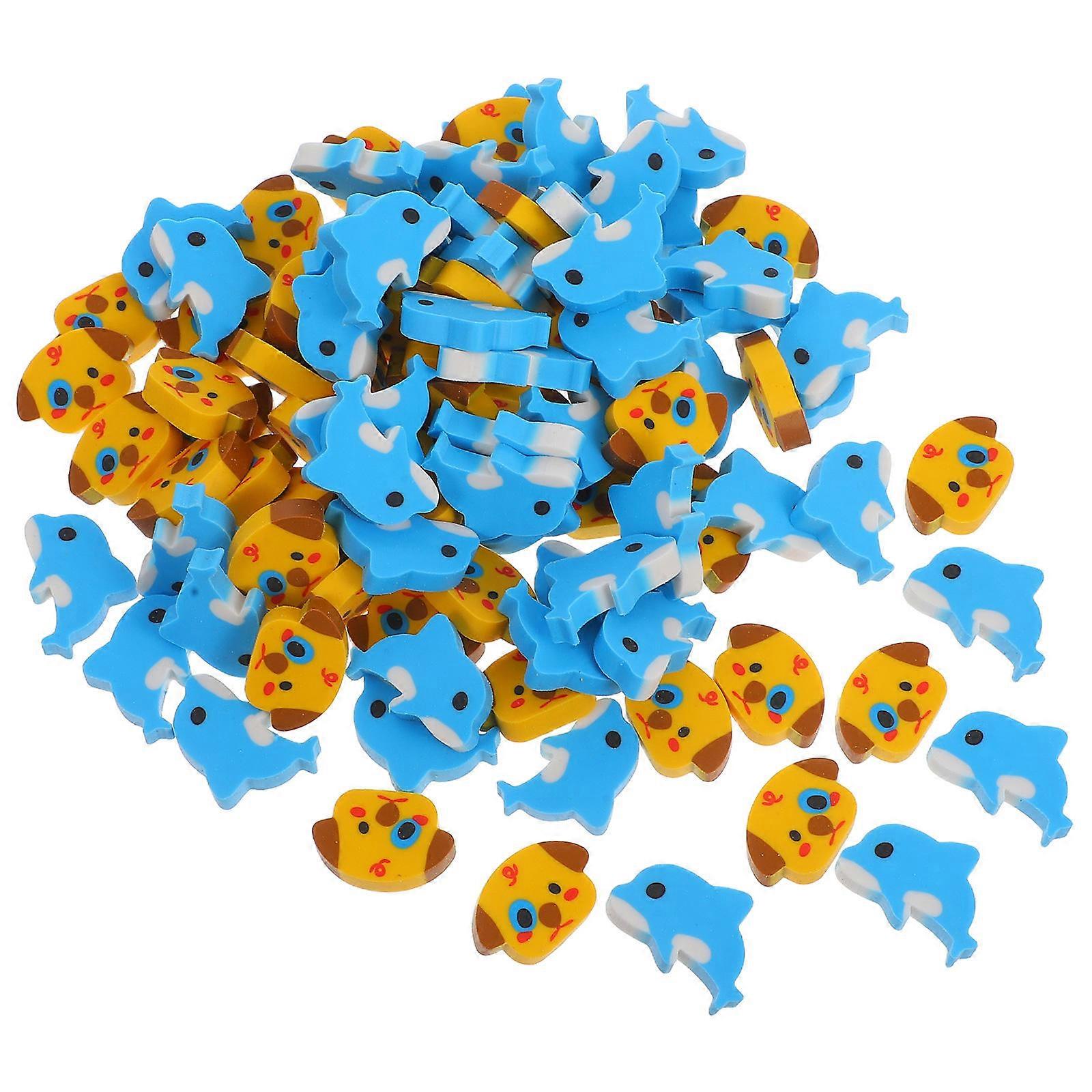 50pcs Mini Erasers Animal Design TPR Fun Erasers for School Supplies Party Favors Classroom Rewards Portable Safe
