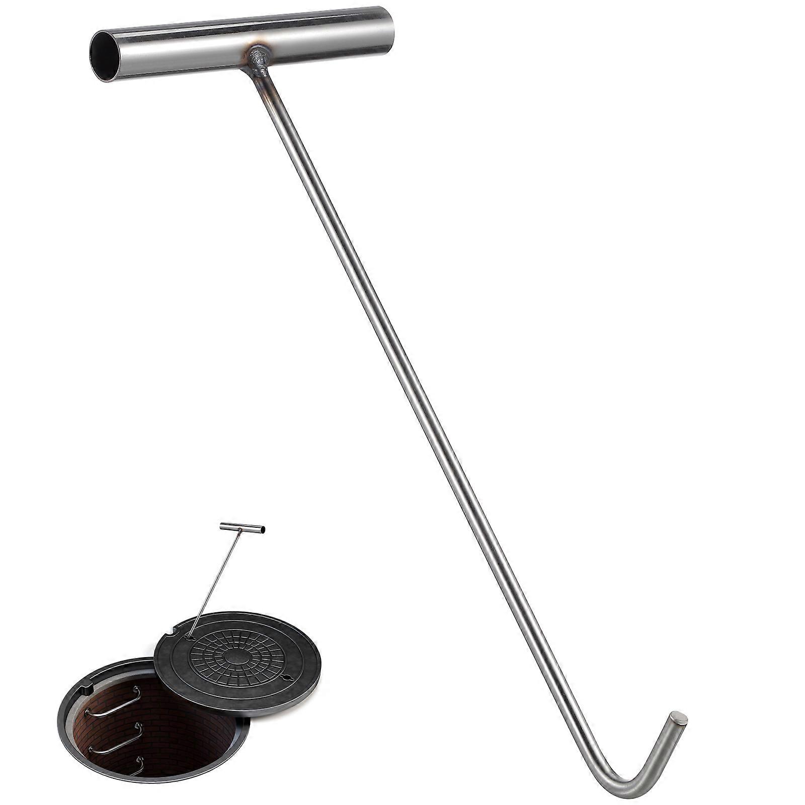 Stainless Steel Shaped Manhole Hook Puller Lifting Tool for Up and Roller Shutter Doors – Comfortable Grip for Safe Storm Drain and Cover Handling