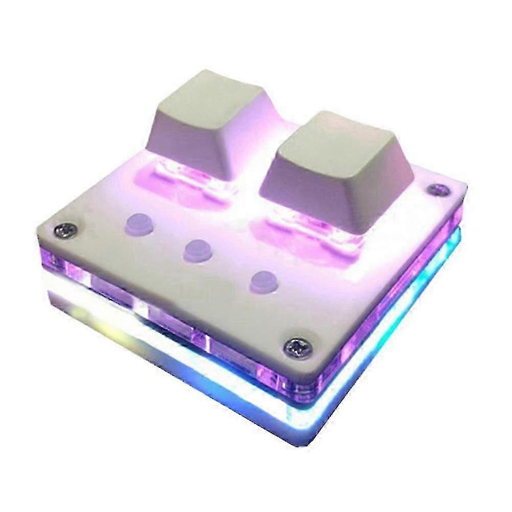 2 Key Mini Gaming Mechanical Keyboard with Blue Switches for Programmable Macro Functions