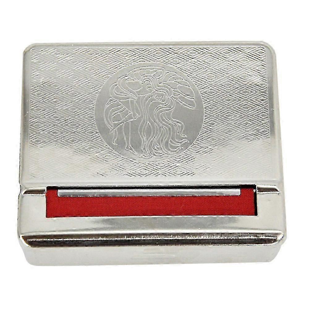 Cigarette Roller Machine Automatic Box, Polished Silver Tobacco Rolling Machines, Roll Your Own Cigarette Tobacco Boxes