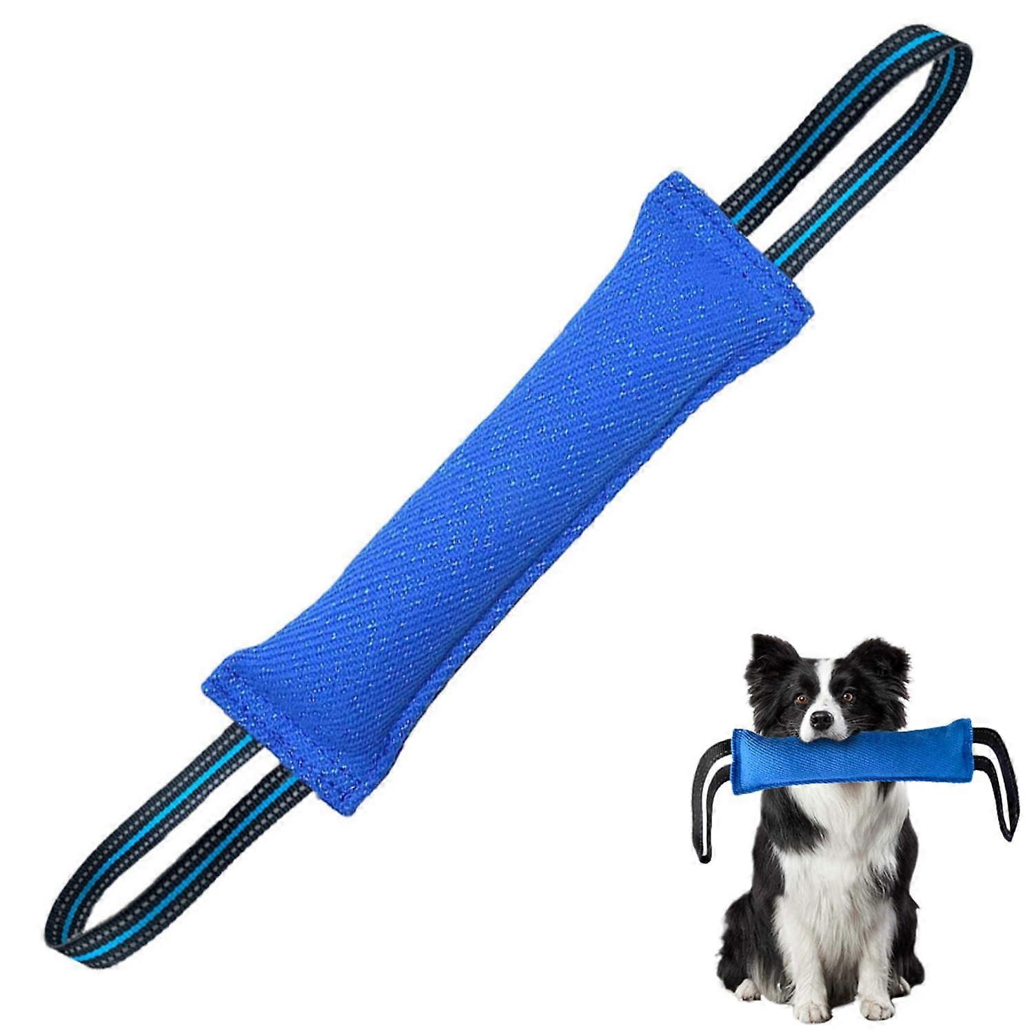 30cm Biting Sausage Dog Toy with 2 Handles – UltraDurable K9 Training Tug for TugofWar, Tug Games, and IGP IPO Dog Sports (Blue)