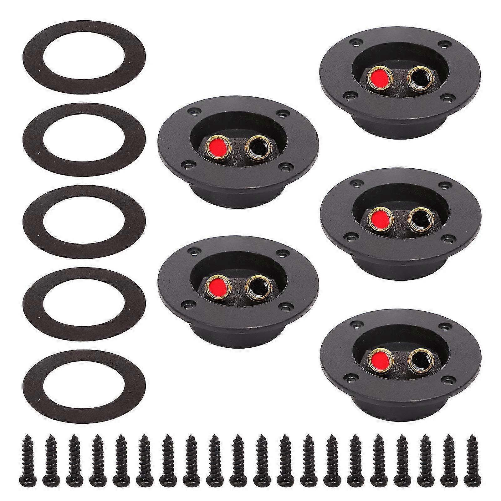 5Pcs 2 Way Stereo Speaker Box Terminal Cup Double Binding Posts for Vehicles