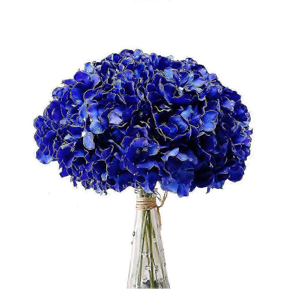 Pack Of 5 Artificial Silk Hydrangea Flowers With Stems For Home Decor