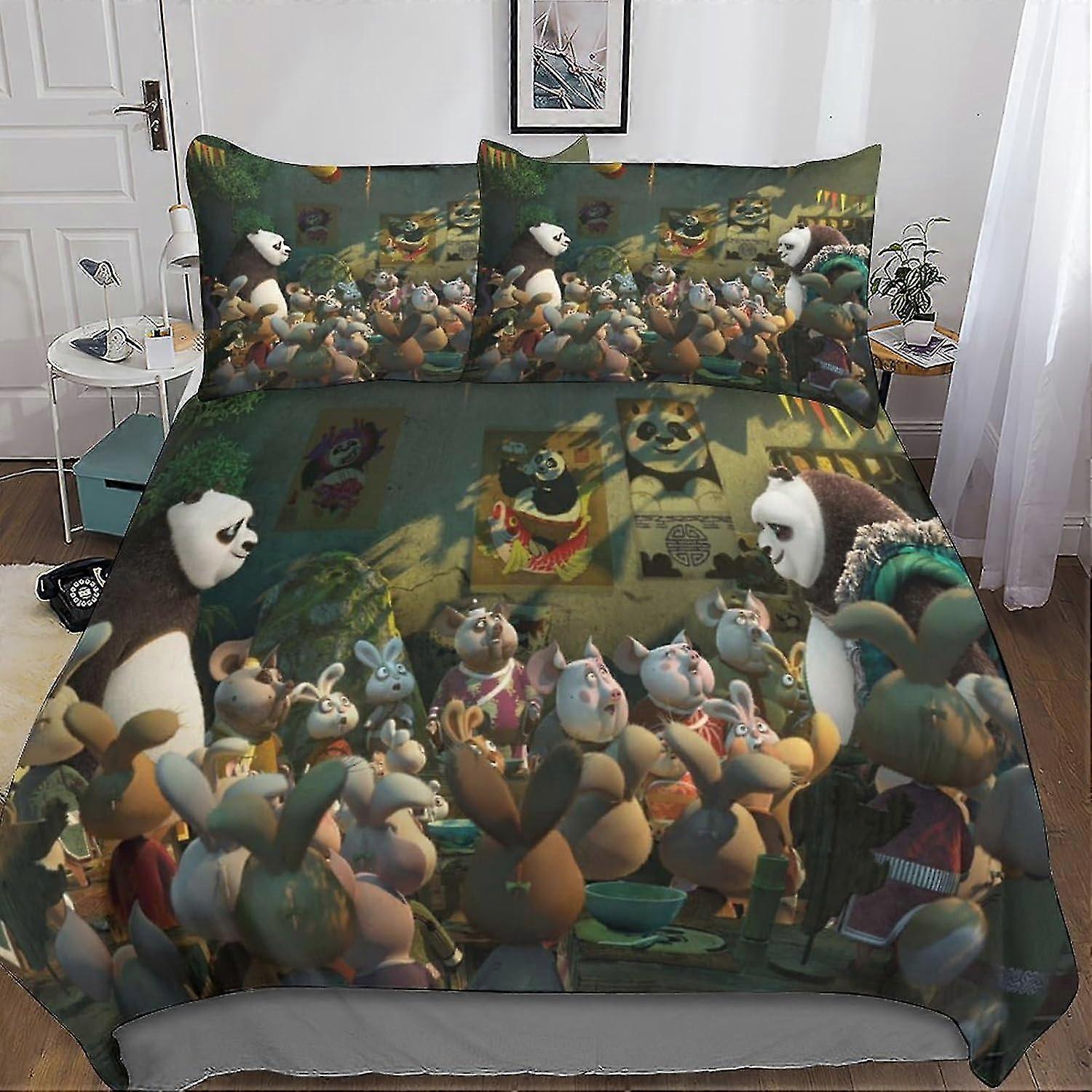 3D Printed Bedding Set with Zipper Closure Unique Design Anti-allergic Funny Anime Quilt Cover