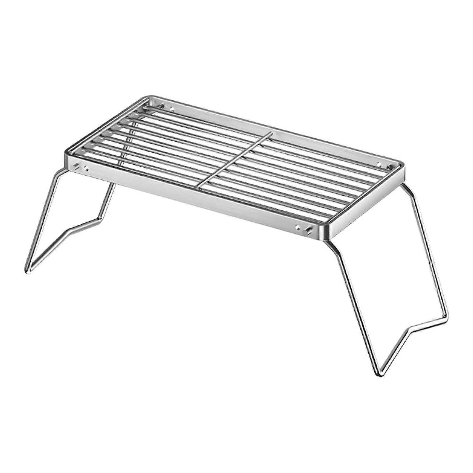 Folding Campfire Grill Grilling Rack Space Saving Lightweight Multiuse Fire