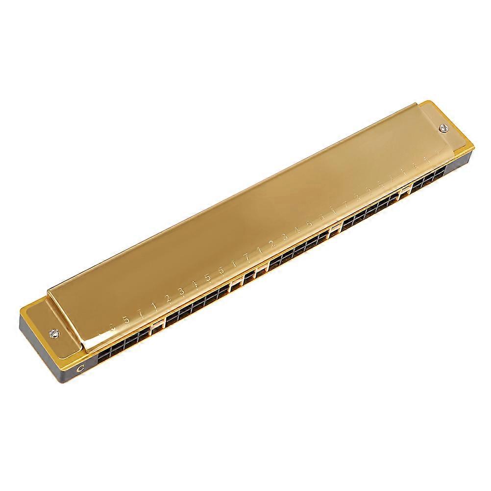 Musical Instrument Harmonica for Students Beginners Adults Golden 28 Hole Wide Diapason Polyphonic Blues Folk Classical 1Set