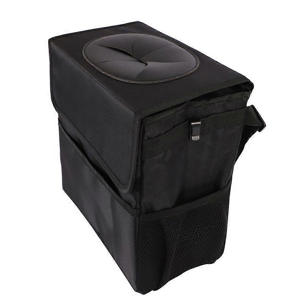 Car Trash Bag Large Capacity Folding Garbage Holder With Buckle Strap Hook For Vehicle Travel Durable And Convenient Car Litter Organizer