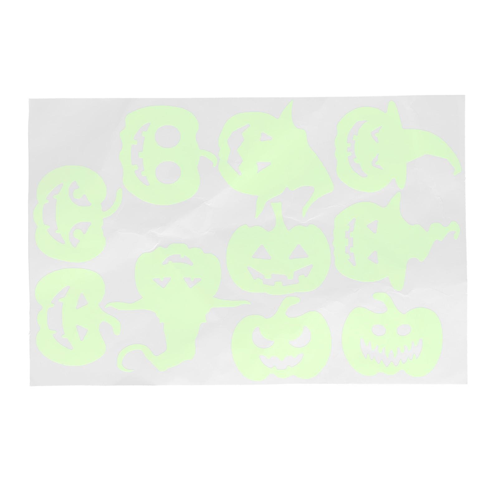 Halloween Fluorescent Wall Sticker Self Adhesive Decorative Sticker with Witch Pumpkin Pattern