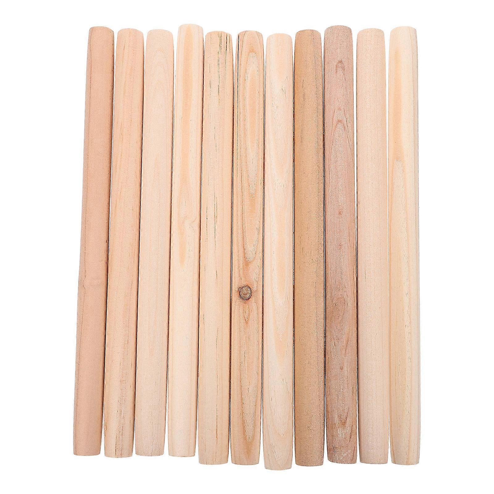 Solid Round Rods Doweling Rods Decorating Hardwood 7.86X0.59X0.59in 10Pcs