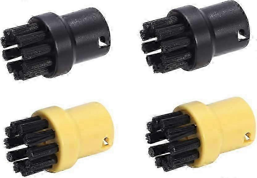 ラウンドブラシセット真鍮ワイヤーブラシセットノズル、SC1、SC1、SCK10、CTK20、SC3、SC4、SC5(2、黒、2、黄)を含む互換性のあるスチームクリーナー用