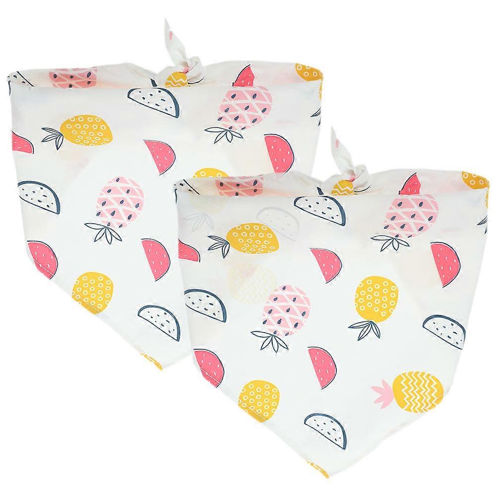 Pet Bandana Dog Triangular Summer Style Scarf Durable Breathable 2Pcs Multi 63x45cm