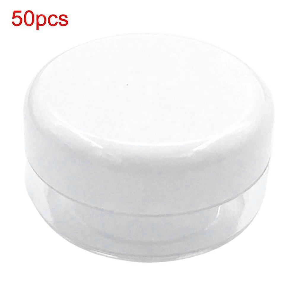 50Pcs 5g Plastic Empty Cosmetic Jars White-50pcs