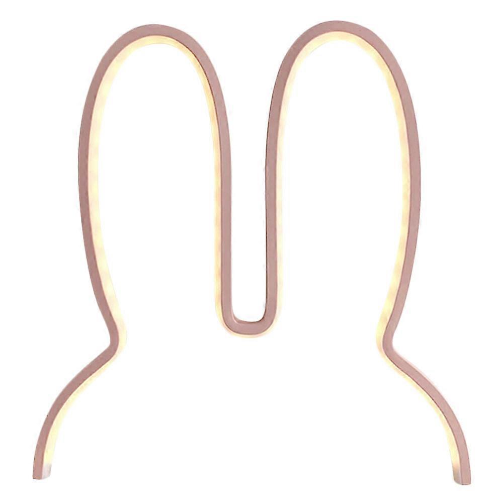 USB Rechargeable LED Rabbit Night Light Cute Bedside Lamp for Rooms & Nurseries, Warm Ambient Lighting with Button Switch, Decorative Pink Small