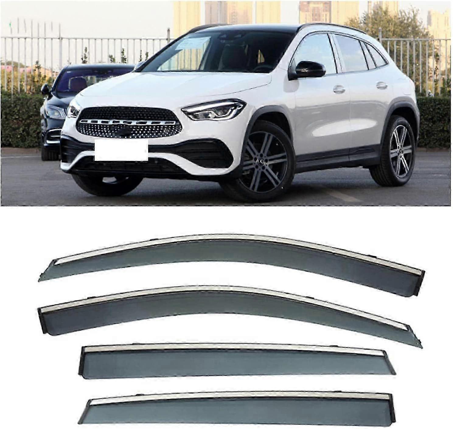 4pcs Car Wind Deflectors for Benz GLA 2020-2021 - Sun & Rain Guard Side Window Visor Shade Protector Cover