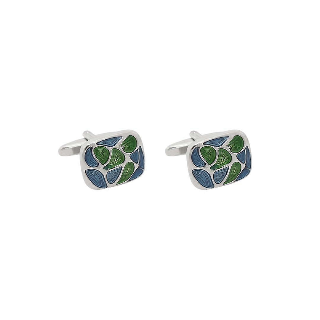 Men's Cufflinks 1 Pair Square Green Drop Cufflinks Cufflinks For Men With French Cuff Shirt
