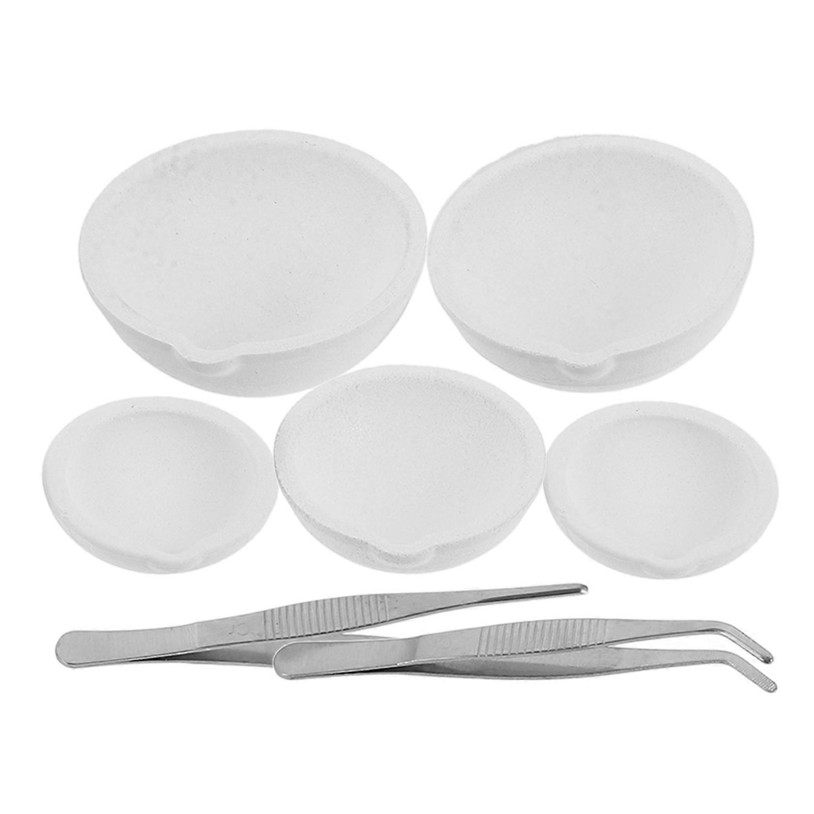Jewellery Crucible Melting Casting Refining Mold Metalworking Tools White Ceramic 1Set