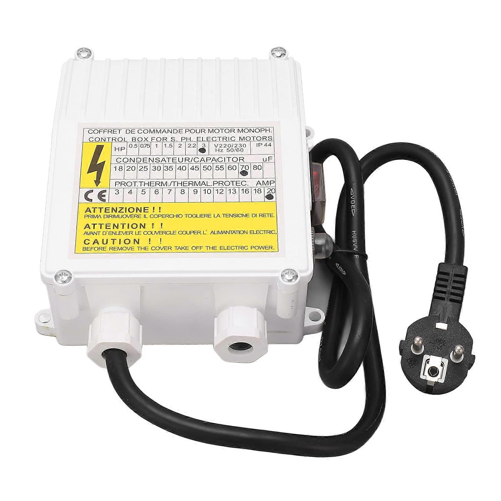 Deep Well Pump Control Box Household 3.0HP Submersible Switch Controller 2.2KW 70UF 20A