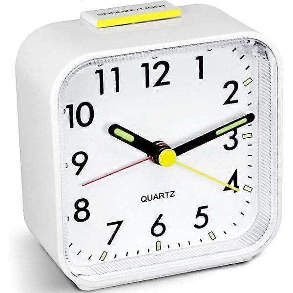 Silent Alarm Clock Battery Operated Non Ticking Bedside Clocks Large Display Basic Bedroom Clock Snooze Night Light Function Easy to Read Use