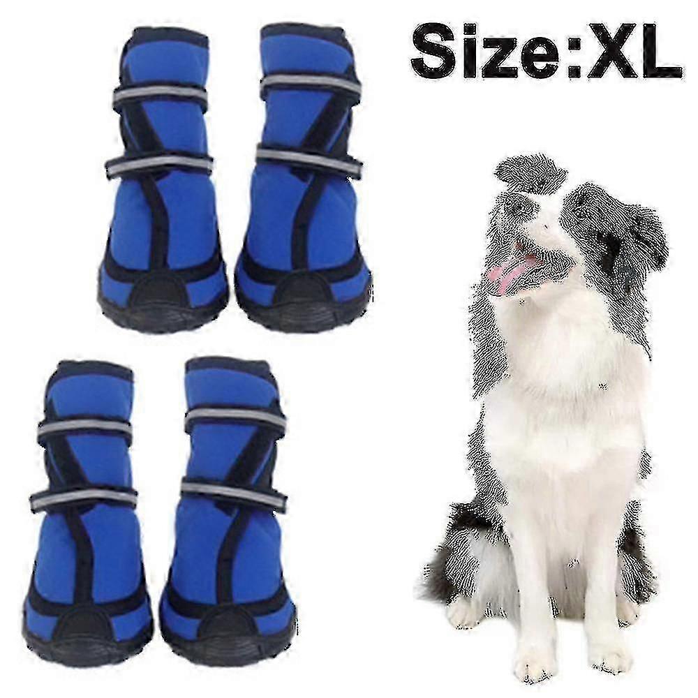 Küçük ve Büyük Köpekler İçin Yansıtıcı Şeritli Dayanıklı Su Geçirmez Evcil Hayvan Botları - UK Design
