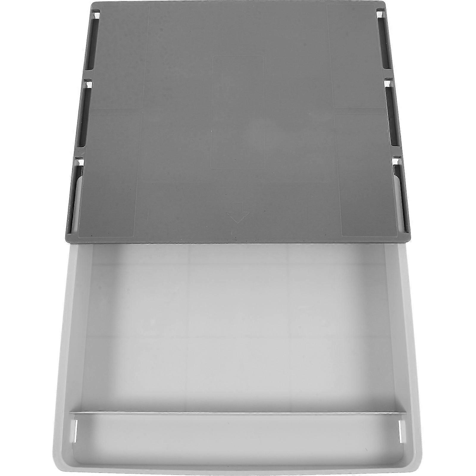 Desk Storage Box Drawer Type Hidden Design For Office Use Light Grey 12.69X11.12X2.24inch Stationery Organizer 1Pack