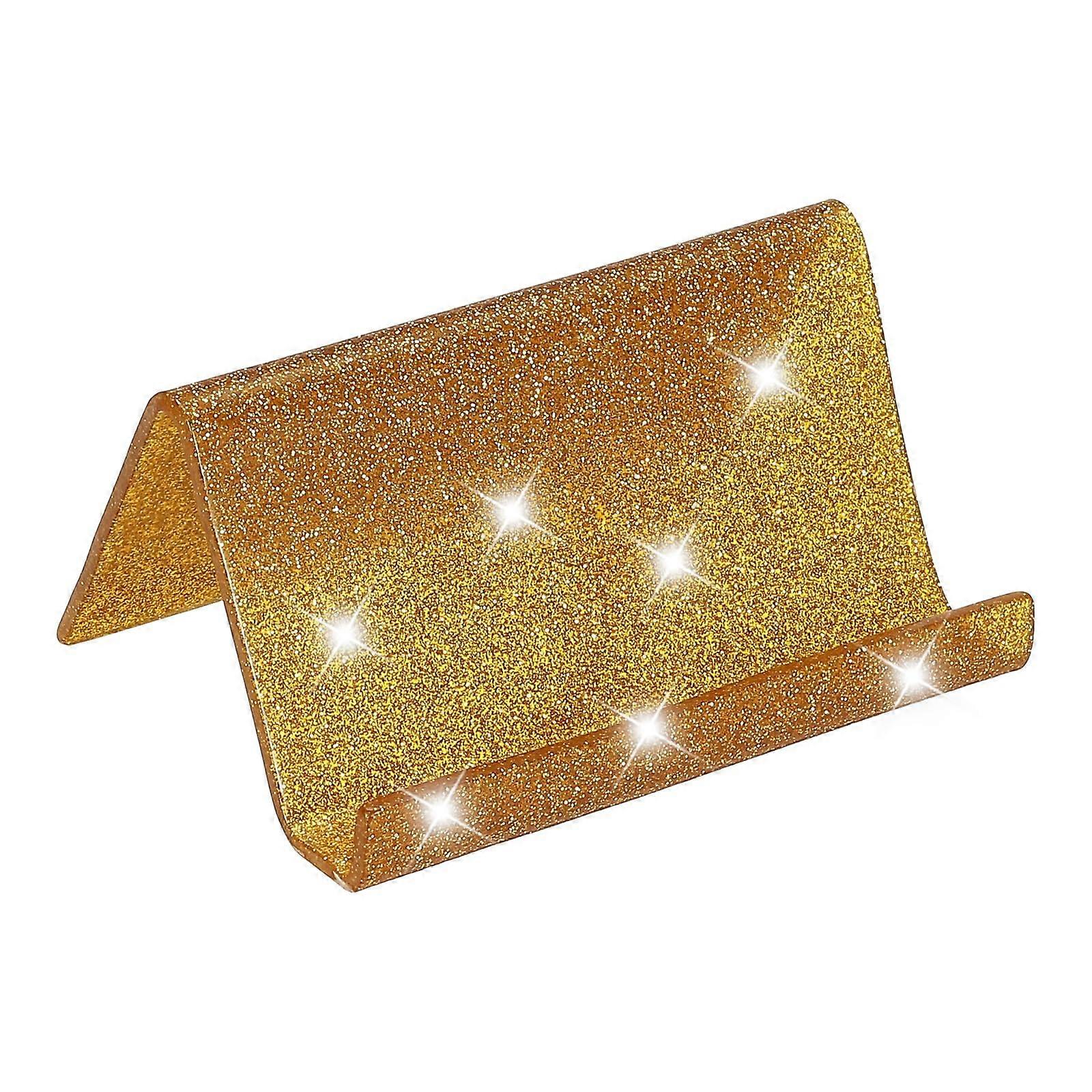 Acrylic Business Card Holder for Desk, Gold Tone Card Stand Organizer, Transparent Display for Office Use
