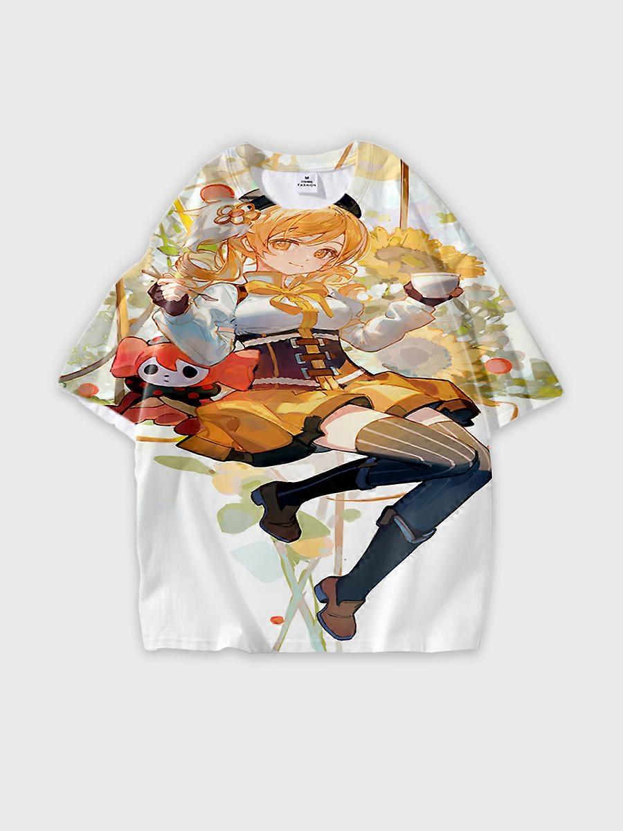 T-shirt round neck book Characters Pattern loose short sleeve B400