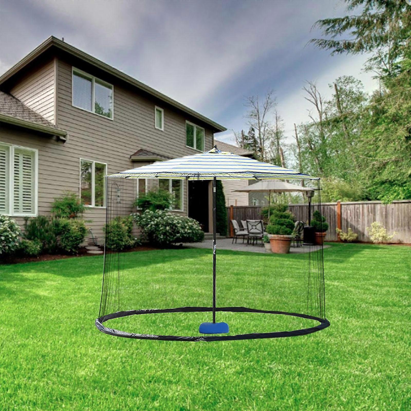 Patio Umbrella Net Mesh and Parasol Adjustable Umbrella, Feet Shade