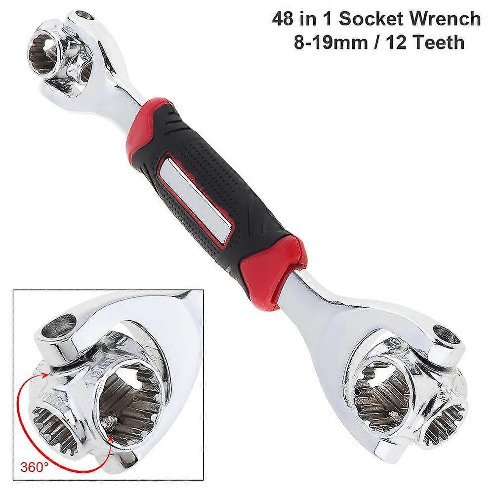 48 In 1 Multi-function 360° Rotary 8-19mm Torque Socket Wrench for Furniture Car Repair