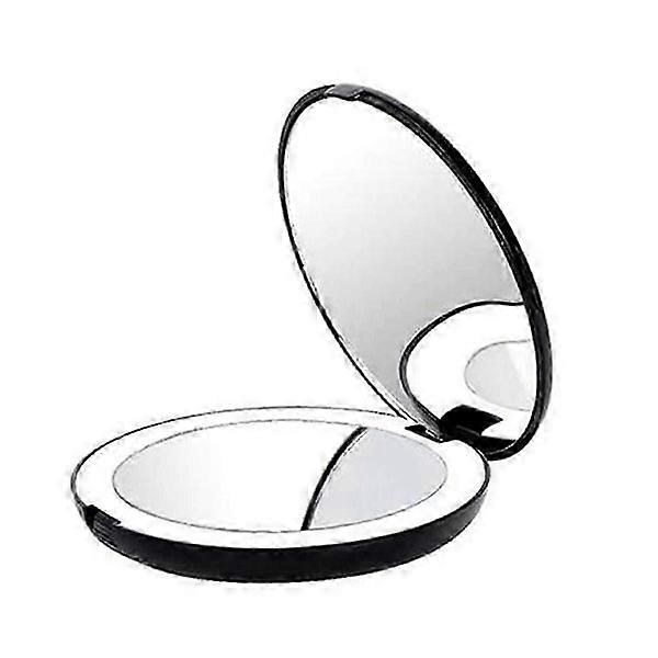 Portable foldable mirror with LED light, makeup mirror, 10X magnifying glass, 12 lamp bead mini mirror