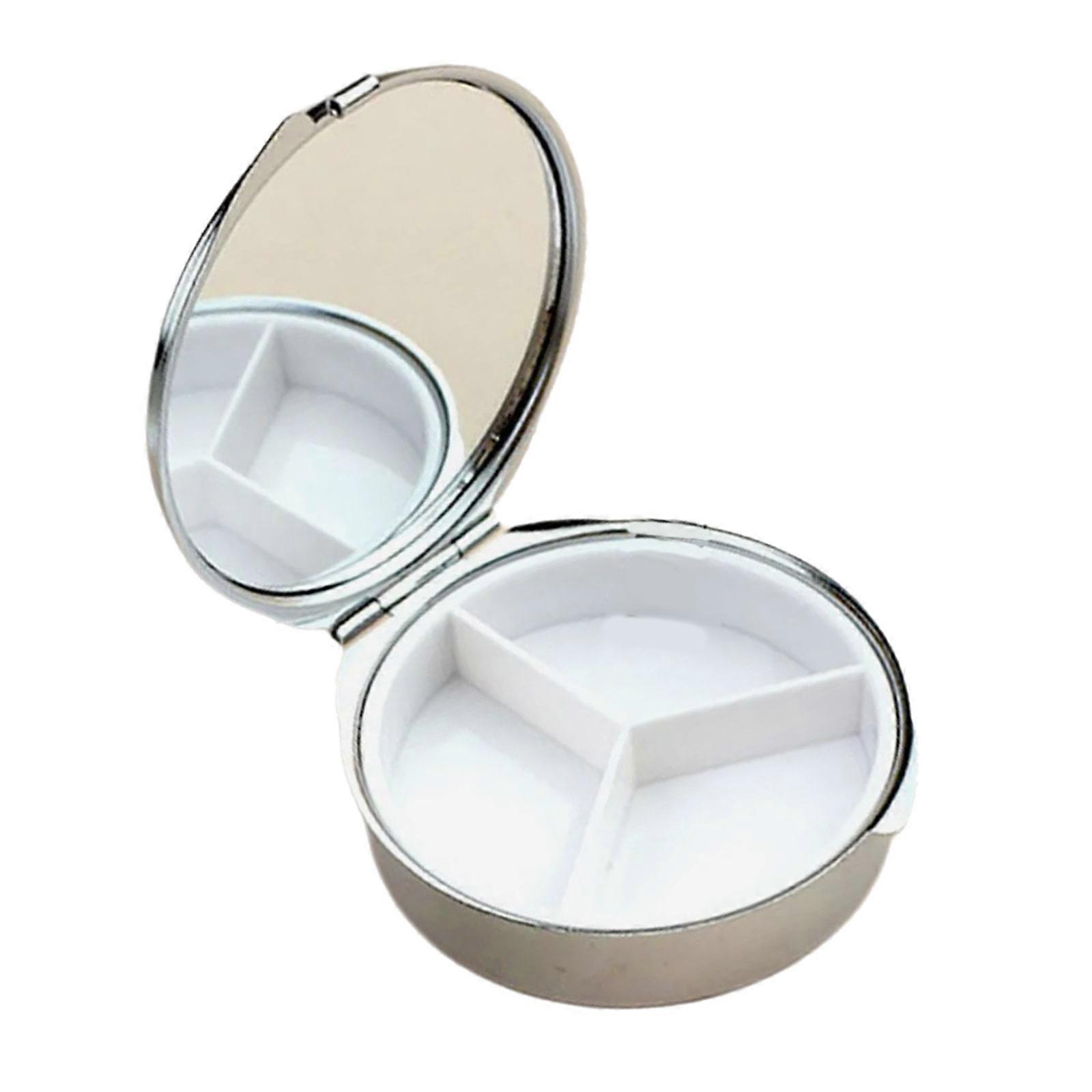 Mirror Equipped Jewelry Storage Box With Secure Sealed Compartments For Pills And Accessories Medicine Container Multicolor