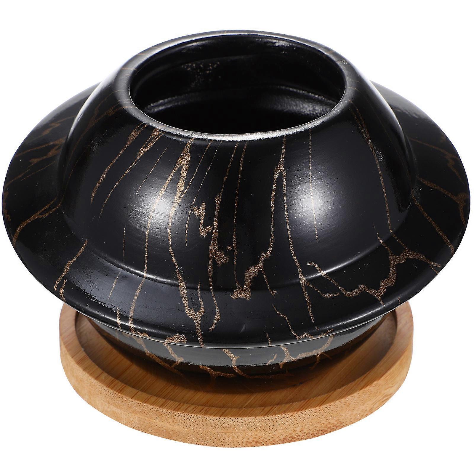 Succulent Pots with Tray, Ceramic Vessels for Kitchen and Dining Table