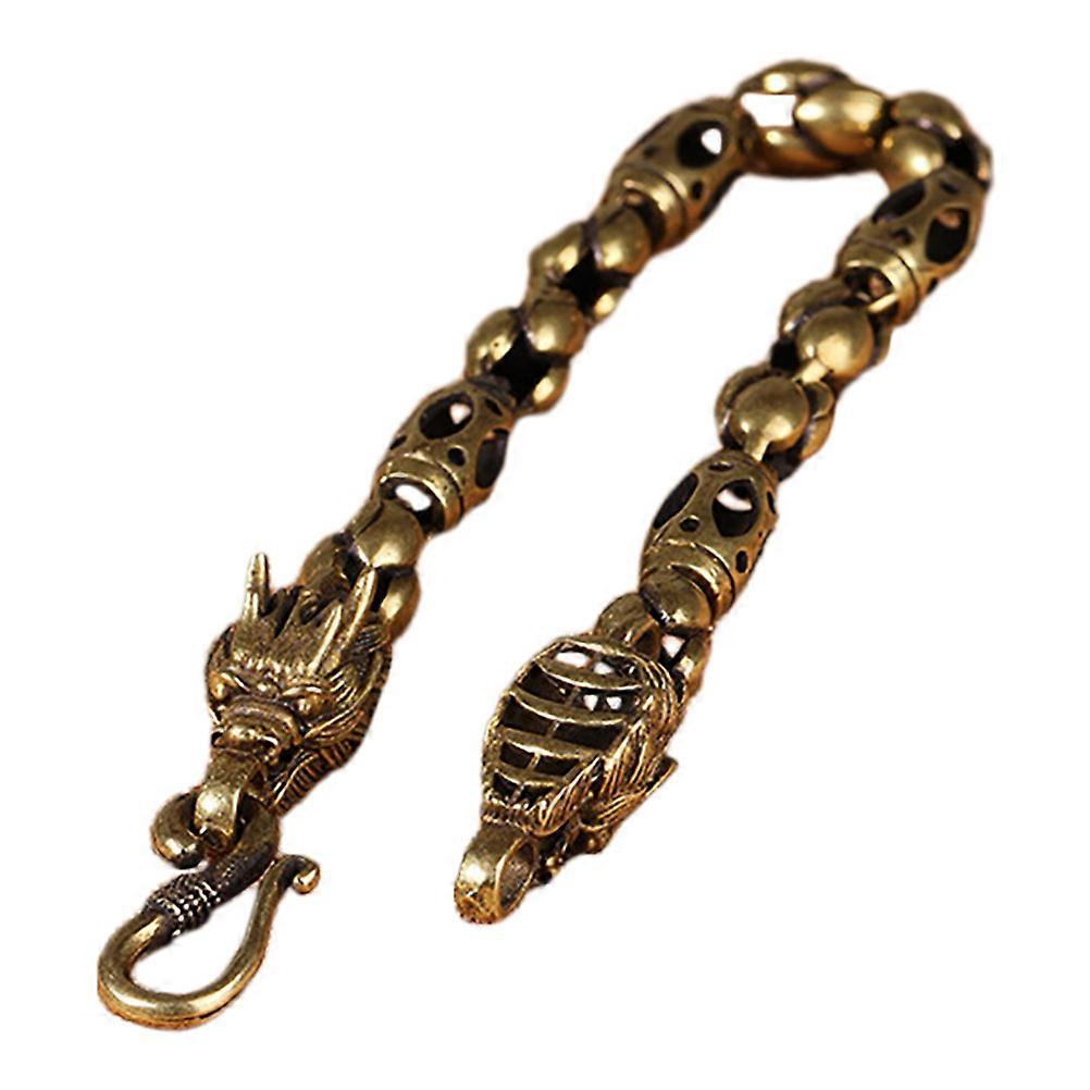 Dragon Charm Bracelet for Men in Comfortable Brass Material Coffee Color Elegant Style